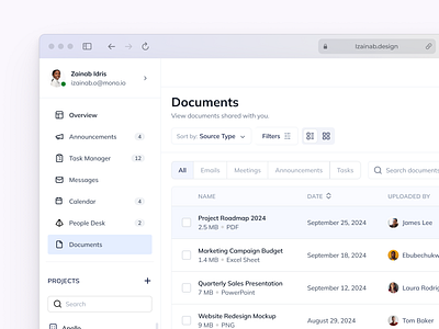 Prodify Document Viewer - Light Mode document document viewer figma prodify project management saas ui design