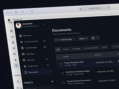 Prodify Document Viewer - Dark Mode darkmode document preview document viewer figma saas task management ui uiux