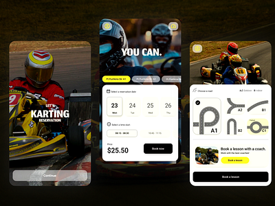 Karting - UX/UI Mobile App app branding design typography ui ux vector