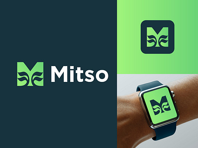 Mitso - Tree, Leaf, Plant Logo branding green icon identity leaf leaves letter logo logo design logotype m leaf logo m leaves logo m logo m plant logo m tree logo monogram nature organic plant tree