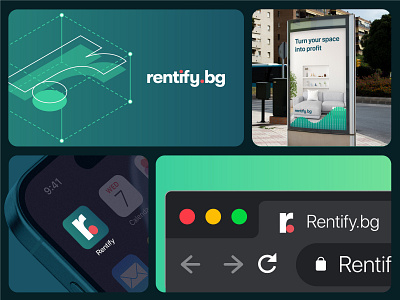 Rentify.bg visual identity bento branding green logo real estate rentify visual identity