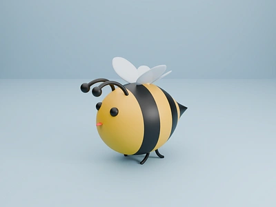 Minimal 3D bee illustration 3d 3d animal 3d bee 3d design 3d illustration 3d modeling animal animals bee blender illustration modeling ui ui design