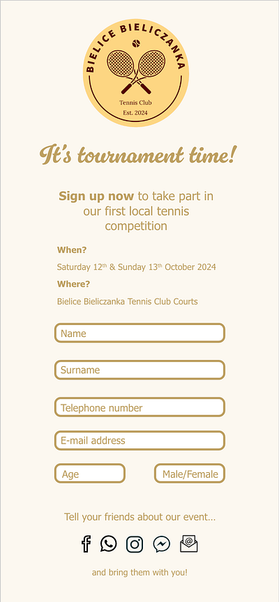 Daily UI #001 - tennis tournament registration mobile page adobe xd brand logo dailu ui 001 daily ui daily ui challenge dailyui graphic design logo signup signup page tennis club tennis tournament ui