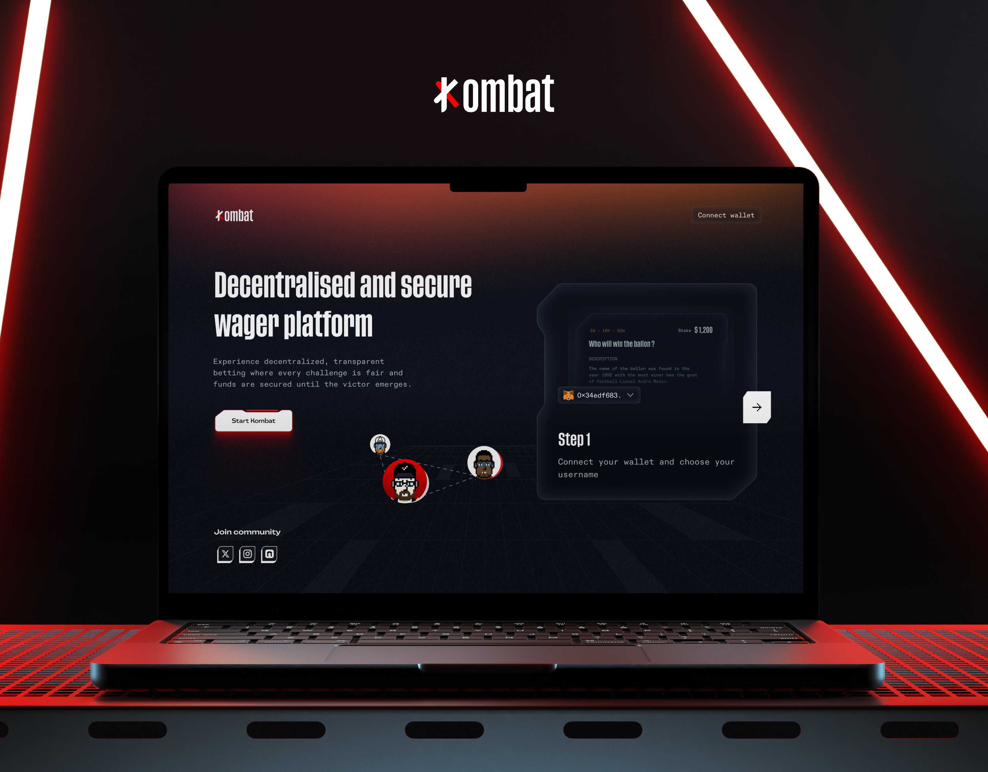 Kombat landing page ui design ux