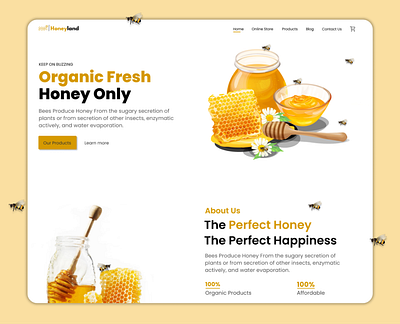 Honey Landing Page 3d animation branding design graphic design interface landing page logo motion graphics ui ux website