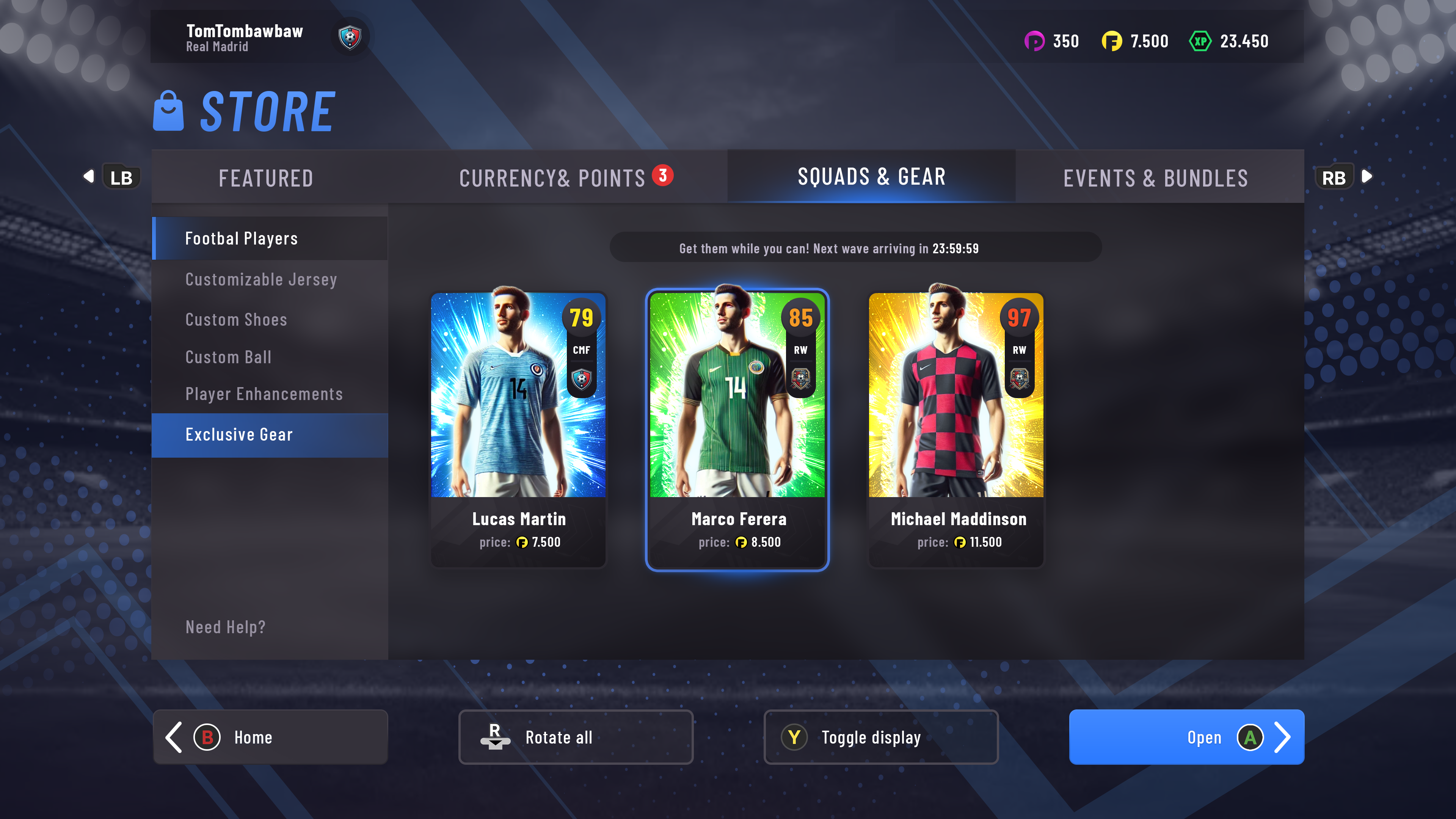 UI/UX Football game store ui ux