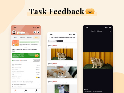 Tictag App - Task Feedback figma graphic design mobile ui ux