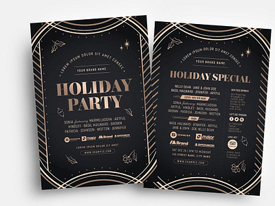 Holiday Party Flyer Template ai bar flyers cabaret christmas christmas party flyer template illustrator party flyer retro flyers streamline moderne wedding invite