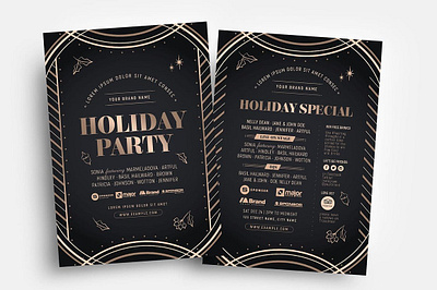 Holiday Party Flyer Template ai bar flyers cabaret christmas christmas party flyer template illustrator party flyer retro flyers streamline moderne wedding invite