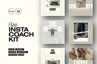 HAUS Coach Social Media Kit blogger kit brand designer course creator creative studio feminine haus instagram post instagram template social media coach social media pack