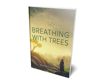 Breathing With Trees book cover design fantasy fiction graphic design perfect bound book soft cover book