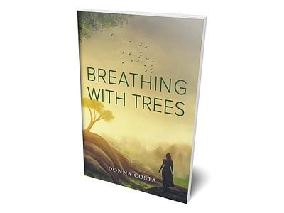 Breathing With Trees book cover design fantasy fiction graphic design perfect bound book soft cover book