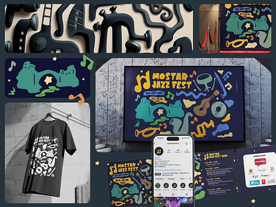 Mostar Jazz Festival Visual Identity brand identity branding event identity festival fora studio illustration jazz mostar old bridge visual identity