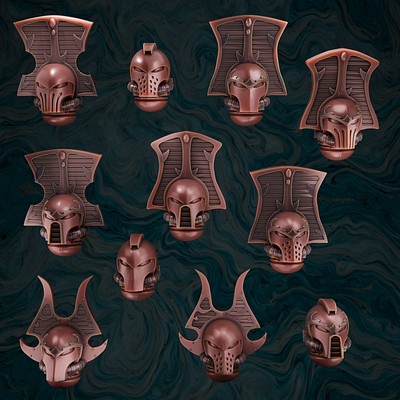 Thousand Sons helmets 3d 3d art 3d model 3d printing 3d sculpting blender design warhammer