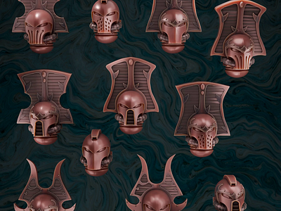 Thousand Sons helmets 3d 3d art 3d model 3d printing 3d sculpting blender design warhammer