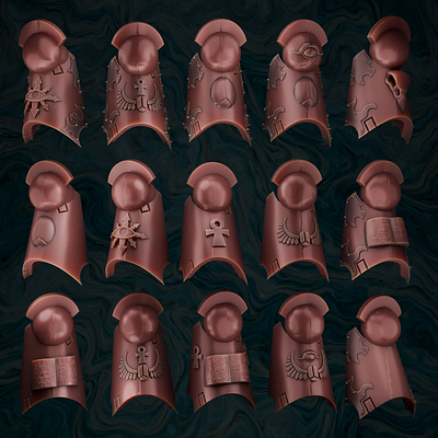 Thousand Sons shin pads 3d 3d art 3d model 3d printing 3d sculpting blender design warhammer