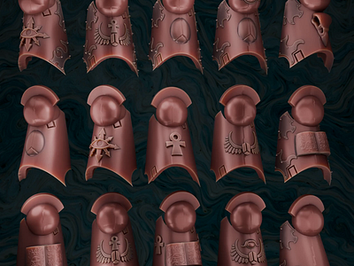 Thousand Sons shin pads 3d 3d art 3d model 3d printing 3d sculpting blender design warhammer