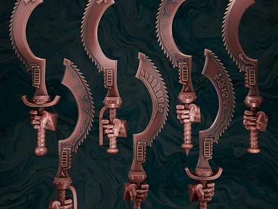 Thousand Sons khopesh chainswords 3d 3d art 3d model 3d printing 3d sculpting blender design warhammer