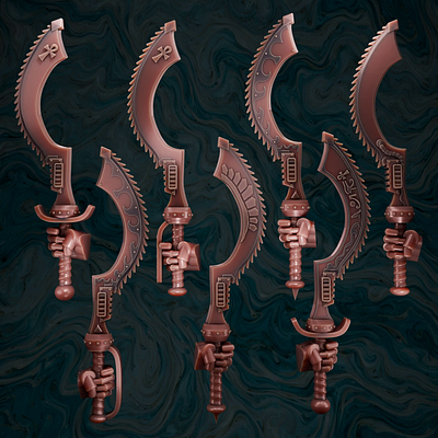 Thousand Sons khopesh chainswords 3d 3d art 3d model 3d printing 3d sculpting blender design warhammer