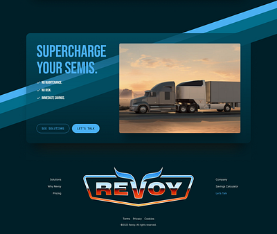 Revoy — Website animation automobile electric vehicle ev hybrid product design semi truck ui visual design web design webflow