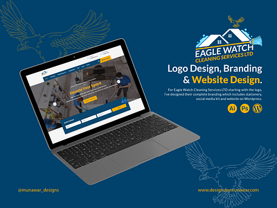 Eagle Watch Cleaning Services, Branding & Website brand brand identity brand logo branding branding identity corporate identity designer graphic design logo logo designer logo mark visual identity web webdesign website wordpress