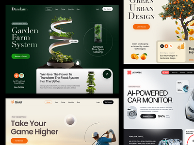 Website Header Collections car electric elementor framer golf header landing page plant. ui vehicle webflow website wordpress