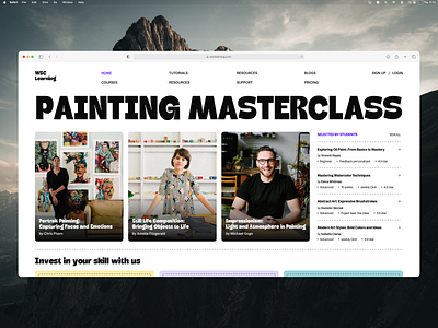 Painting masterclass community course edtech education expert learning learning platform masterclass online painting tutorials