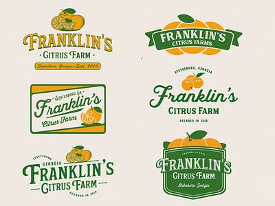 Franklin's Citrus Farm Logos citrus citrus logo design farm farm design farm logos farming farming logo logos orange orange design orange logo oranges vintage logos