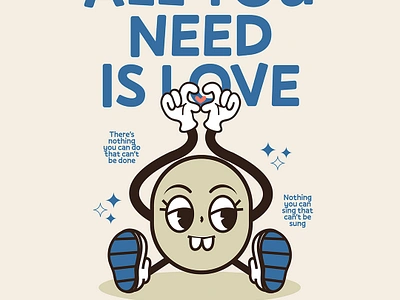 All You Need is Love Retro Art adobe illustrator illustration illustration art retro art retro character retro mascot