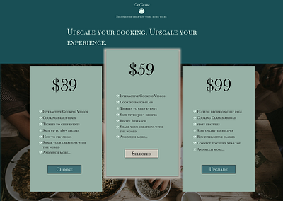 Daily UI: Day 30 Pricing Menu dailyui ui ui design