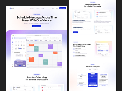 SAAS Landing Pages calendly cansaas design homepage interface landing landing pages meetings productivity saas saas design saas website scheduling timezone ui ux website websites workspace