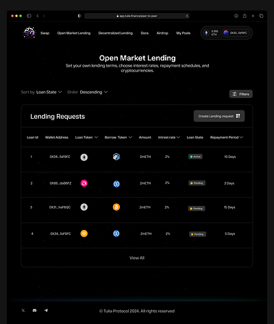 P2P Lending protocol daap defi defi protocol lending protocol web3