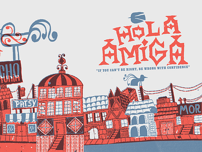 Hola Amiga 2 art design handdrawn lettering nate williams