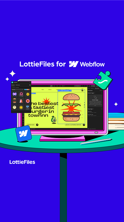 LottieFiles for Webflow animation art direction branding design graphic design illustration logo lottie lottie animation no code ui ux vector webflow