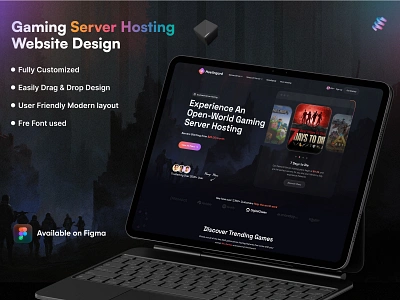 Gaming Server Hosting Website Template UI/UX Design | Minecraft cybersport game design game interface game landingpage game website design gamer gamers gaming gaming events gaming hosting gaming industry gaming server gaming template gaming ux minecraft slot game video gaming