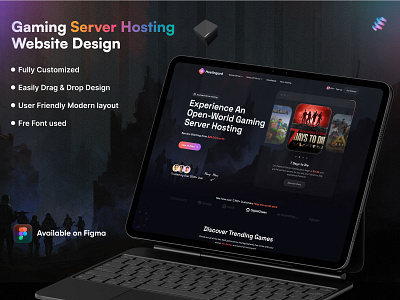 Gaming Server Hosting Website Template UI/UX Design | Minecraft cybersport game design game interface game landingpage game website design gamer gamers gaming gaming events gaming hosting gaming industry gaming server gaming template gaming ux minecraft slot game video gaming