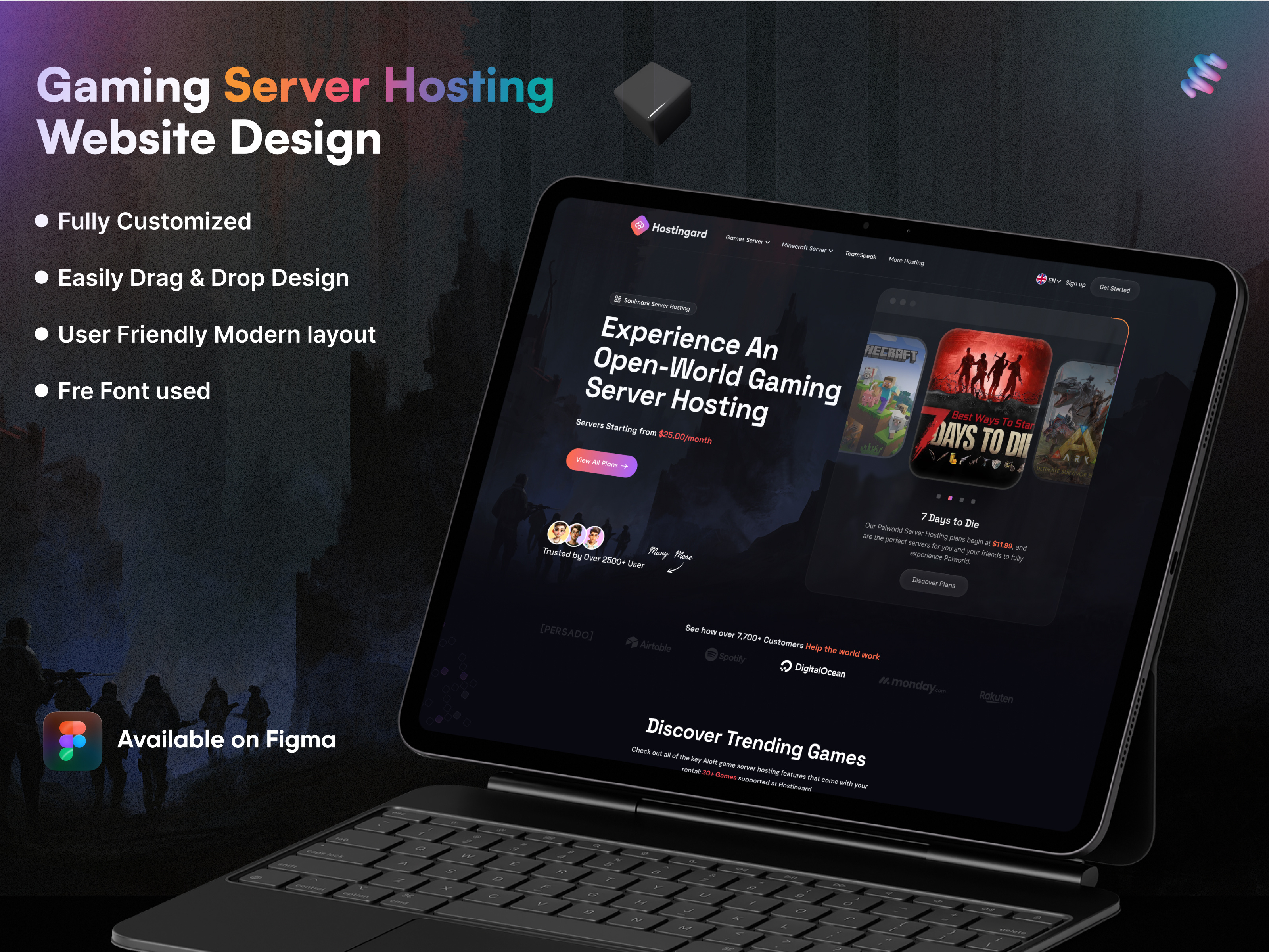 Example of Gaming Server Website Design UI/UX