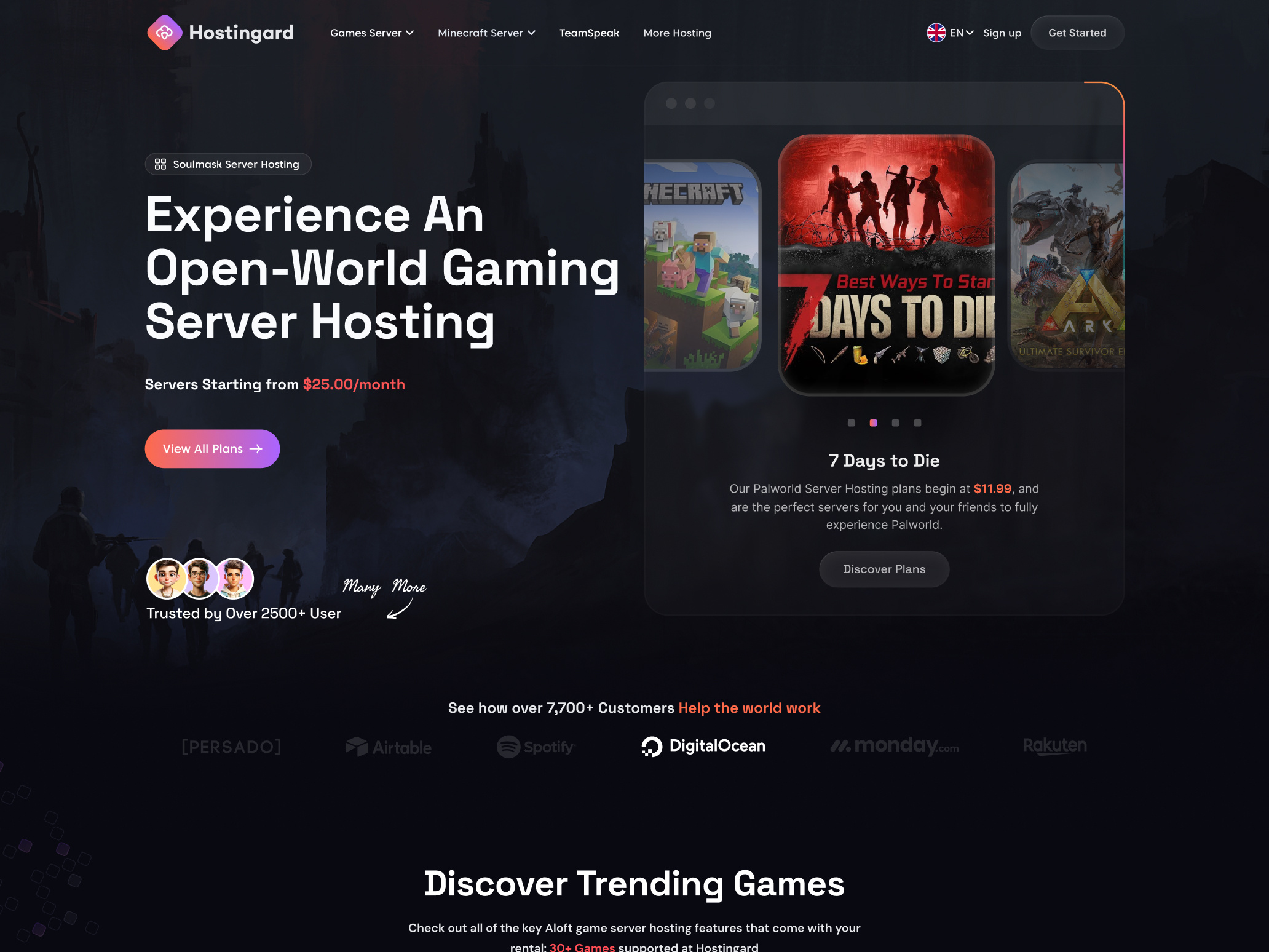 Example of Gaming Server Website Design UI/UX