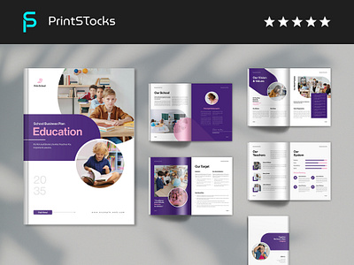 ​​​​​​​Education School Plan Brochure Template book branding brochure business business brochure collage company brochure creative proposal design education graphic design illustration kid school plan logo magazine print school brochure school plan school plan magazine ui