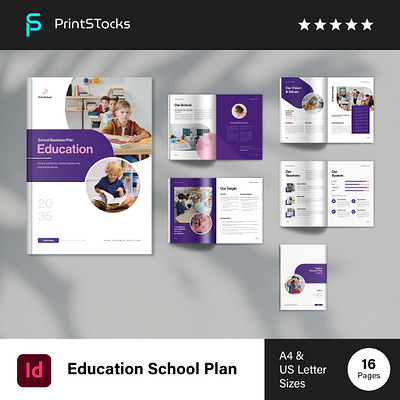 ​​​​​​​Education School Plan Brochure Template book branding brochure business business brochure collage company brochure creative proposal design education graphic design illustration kid school plan logo magazine print school brochure school plan school plan magazine ui