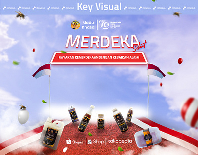 Key Visual Merdeka Sehat | Creaty Studio x Madu Khasa animation branding creaty studio graphic design indonesia key visual merdeka nusantara typography