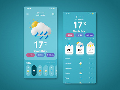 Weather App - Glassmorphims figma figma design forecast weather app glassmorphic style glassmorphims glassmorphims ui design mobile app mobile app design ui ui app ui design ui inspiration uiux user experience user interface ux ux design weather weather app weather ui