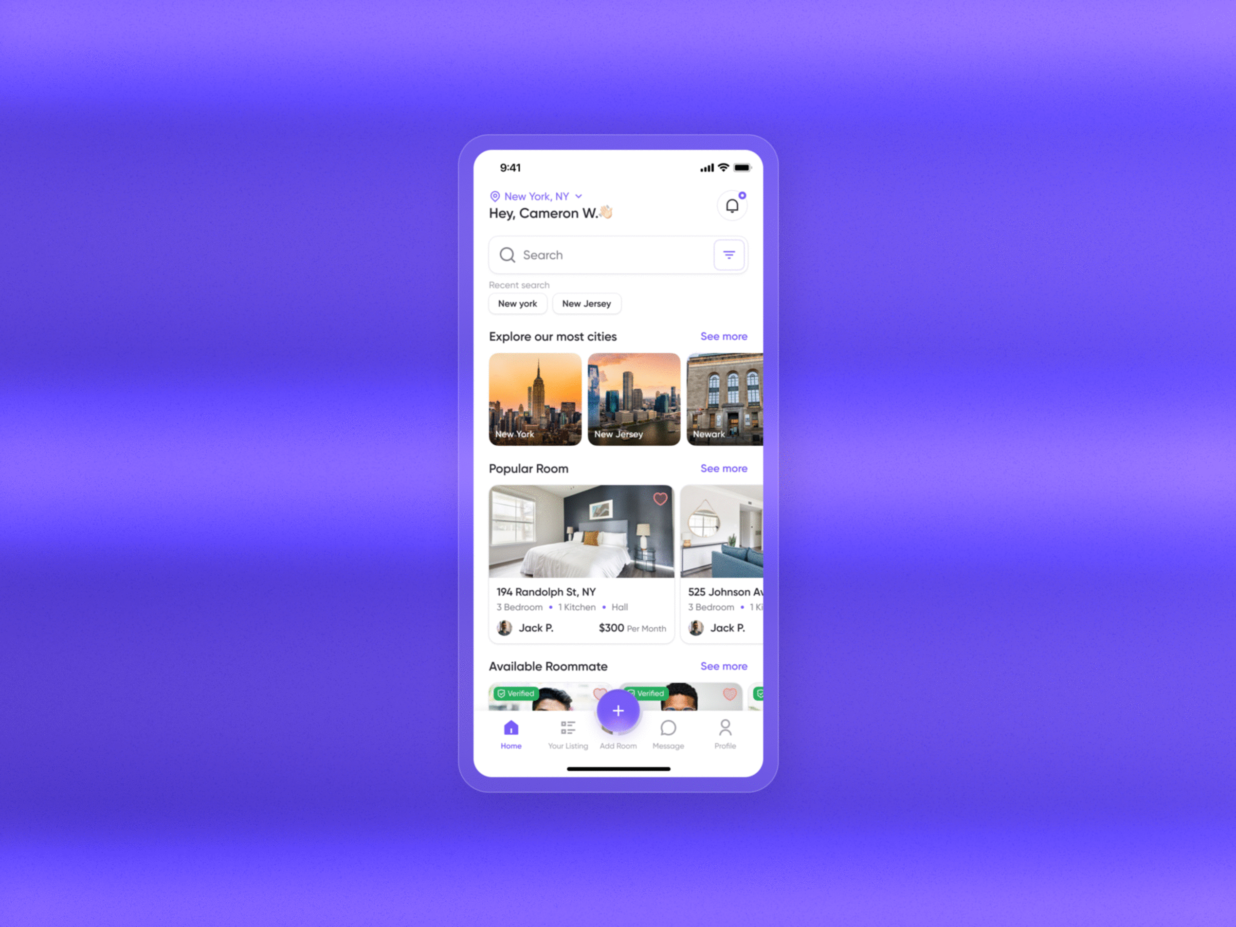 RoomieMatch – Smart App Design Finding Rooms & Roommates! 📱🏠 app design design mobile design room ui ui design ui ux user interface ux