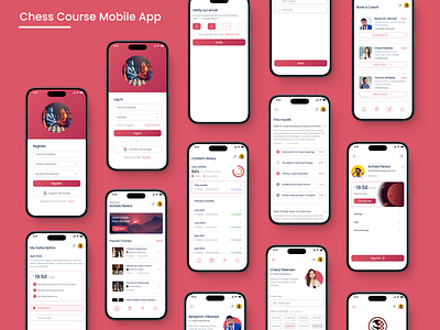 Chess Course Application UI Design app case study design mobile mobile app ui ui design ux ux design