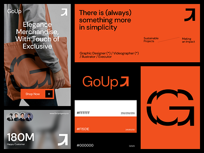 Go Up - Brand Identity brand brand guideline brand identity branding design graphic graphic design illustration minimalist tag ui