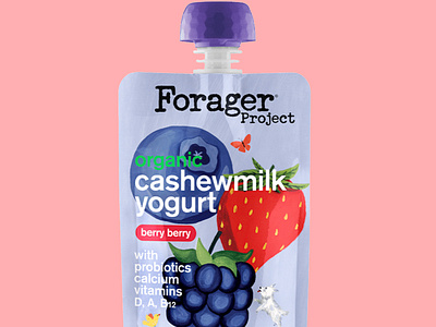 Fun Foragers X Iratxe López de Munáin design food fruit packaging painterly yoghurt