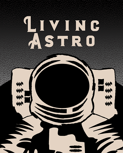 Living Astro branding design graphic design handlettering illustration lettering logo