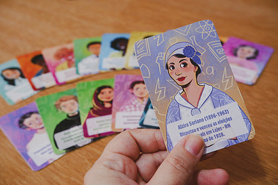 Brilliant Minds X Manu Cunhas cards comic games portraits science