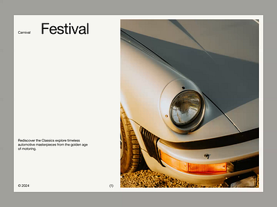 Carnival - Vintage Car Landing Page car clean design festival minimalism swiss swiss design typography ui ui design ui ux vintage website