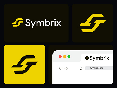 Symbrix - monogram logo, Tech Logo Concept abstract logo app logo brand identity branding design fitness logo logo logo design logo designer logotype modern logo monogram logo software logo tech company technology logo